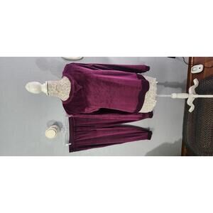Purple Velour Loungewear Set XXL Honeydew